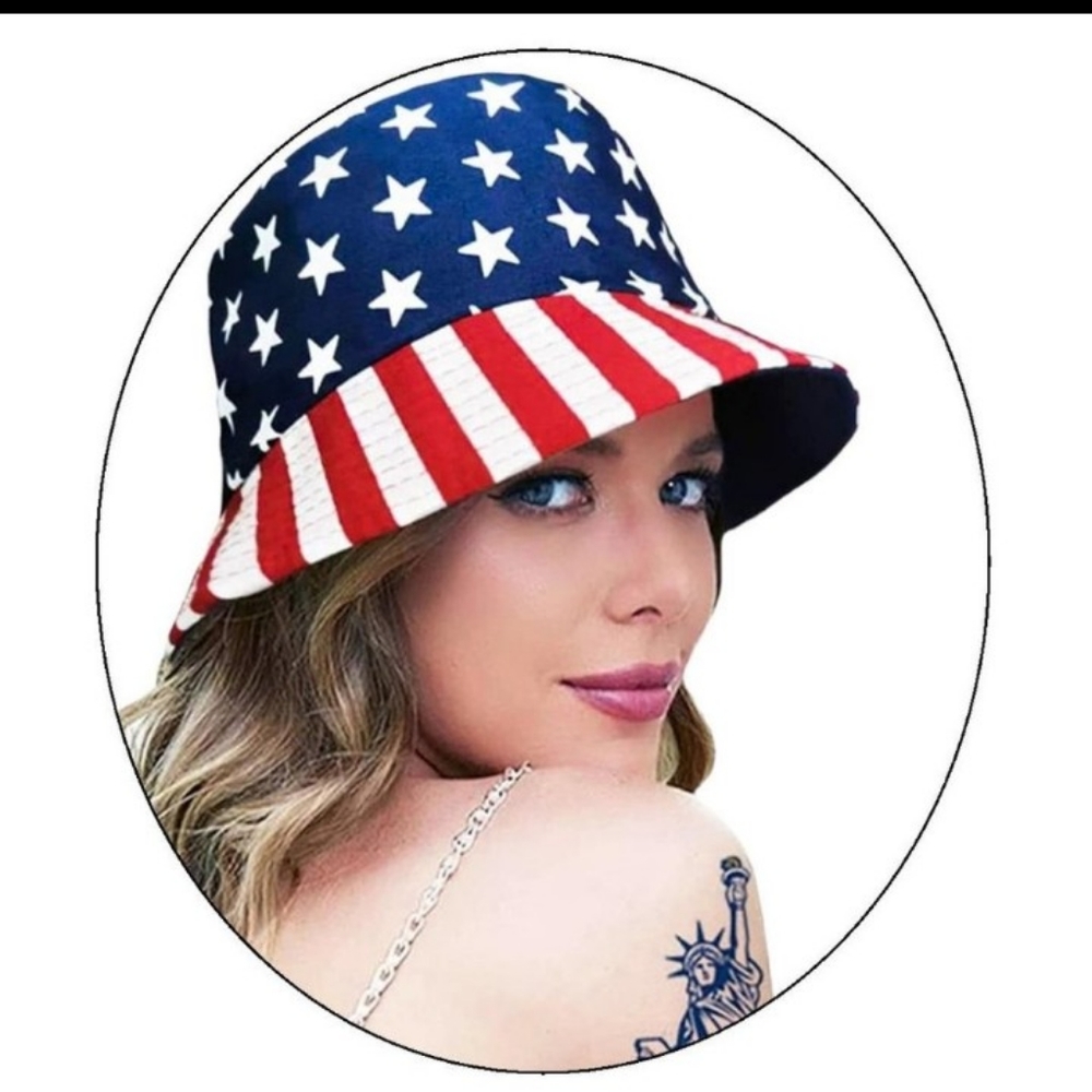🌺USA Stars and Stripes Reversible Bucket Hat